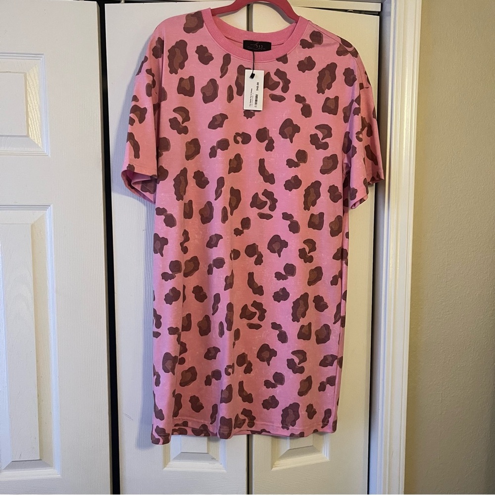 Pink Leopard Print T-Shirt